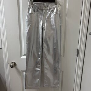 NWT Abercrombie Curve Love Vegan Leather 90s Relaxed Pant
